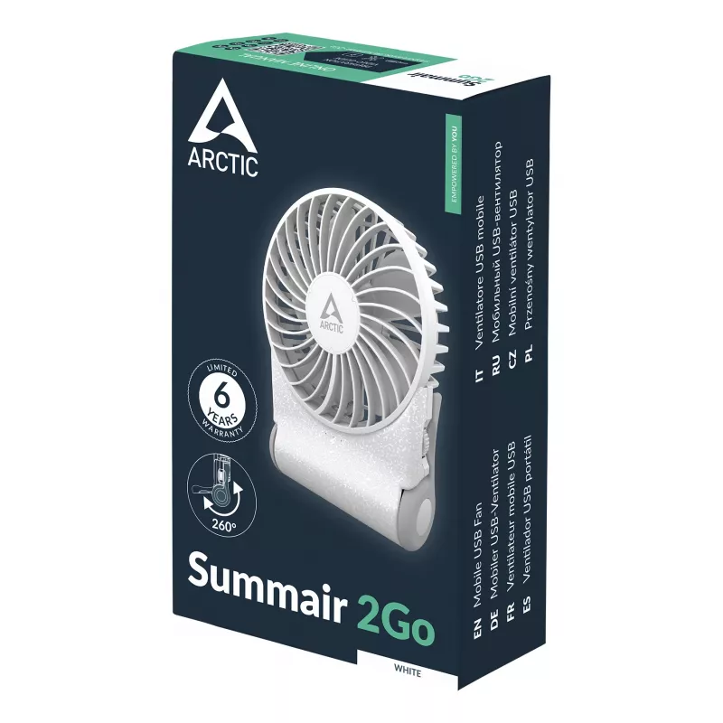 ARCTIC Summair 2Go - Krachtige handventilator met extra lange accuduur