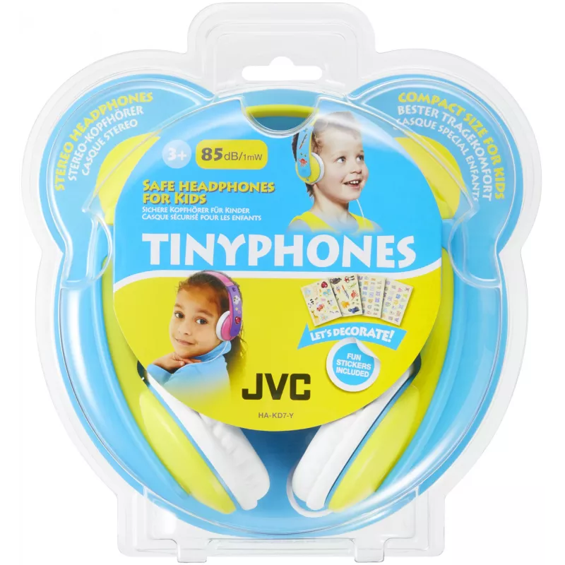 JVC HA-KD7-Y-E Koptelefoon Bedraad Nekbeugel Muziek Blauw, Geel