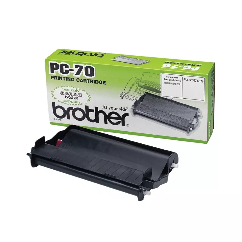 Faxcassette Brother PC70 – Zwart, 140 pagina's, compatibel met FAXT72/74/76/78/7 Plus/92/94/96/98