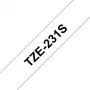 Brother TZE231S etikettenband zwart op wit TZe