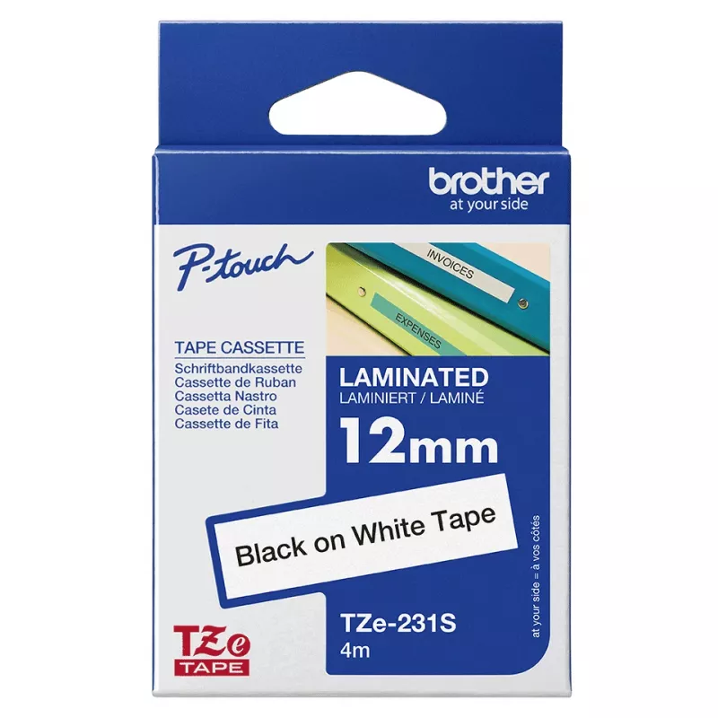 Brother TZE231S etikettenband zwart op wit TZe
