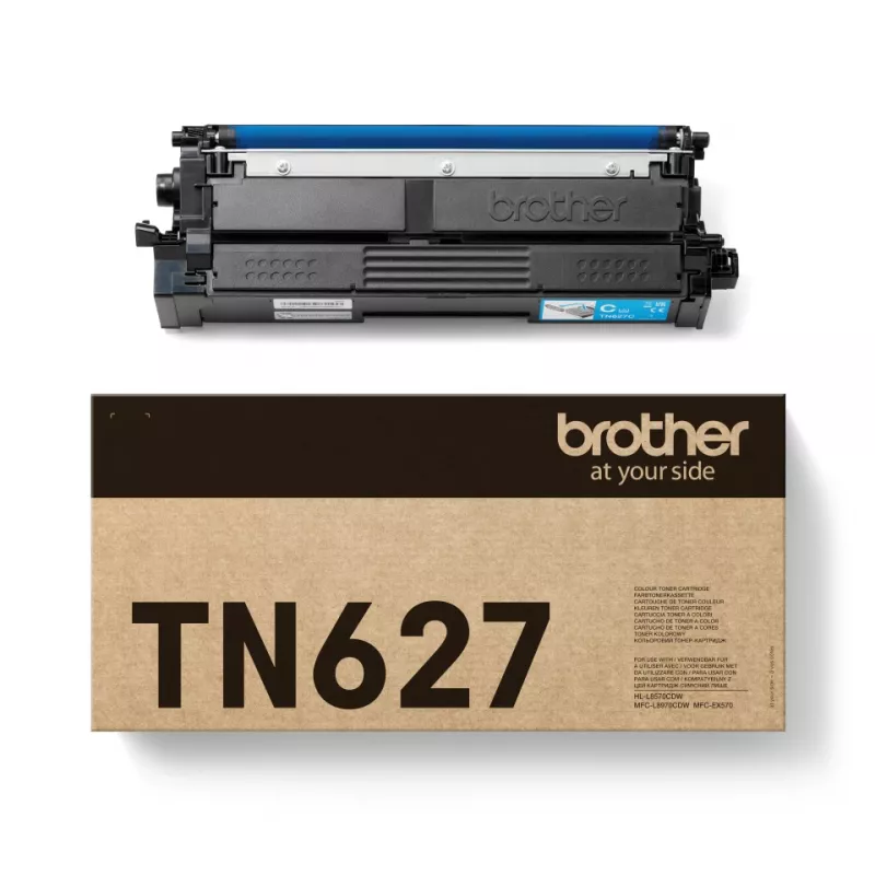 Tonercartridge Brother TN-627C Cyaan Origineel, bereik 10.000 pagina's, 1 stuk
