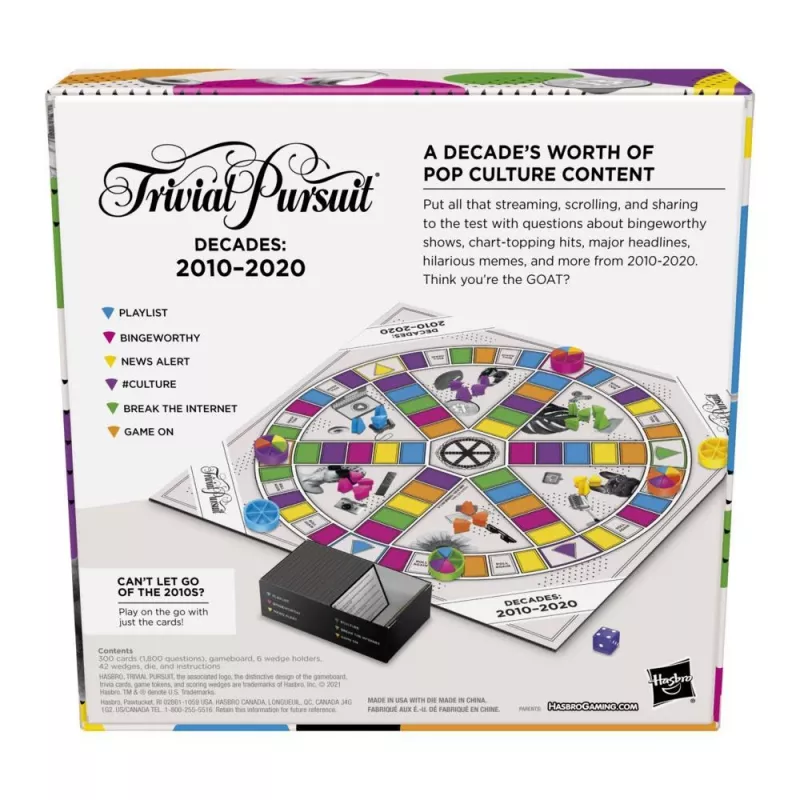 Hasbro Gaming Trivial Pursuit Decades 2010 to 2020 bordspel trivia