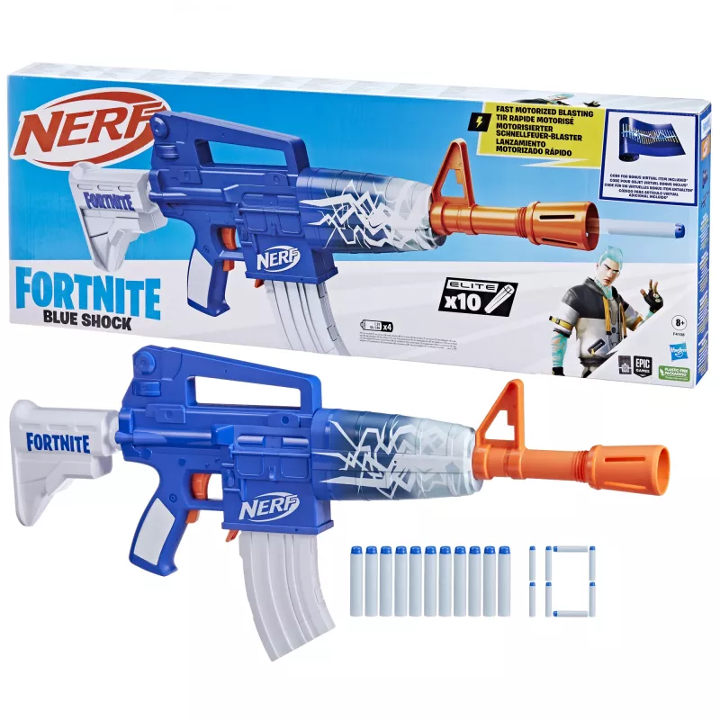Nerf Fortnite Blue Shock, speelgoedblaster, 8 jaar, 99 jaar, Fortnite, 785 g