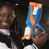 Speelgoedblaster NERF N Series Agility blauw oranje wit 8 jaar