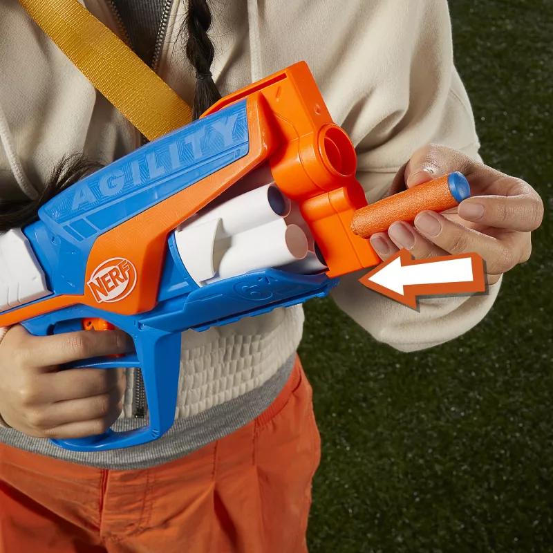 Speelgoedblaster NERF N Series Agility blauw oranje wit 8 jaar