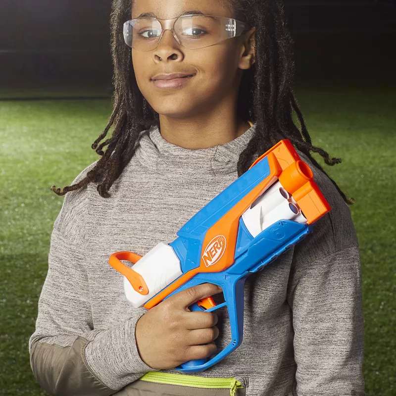 Speelgoedblaster NERF N Series Agility blauw oranje wit 8 jaar