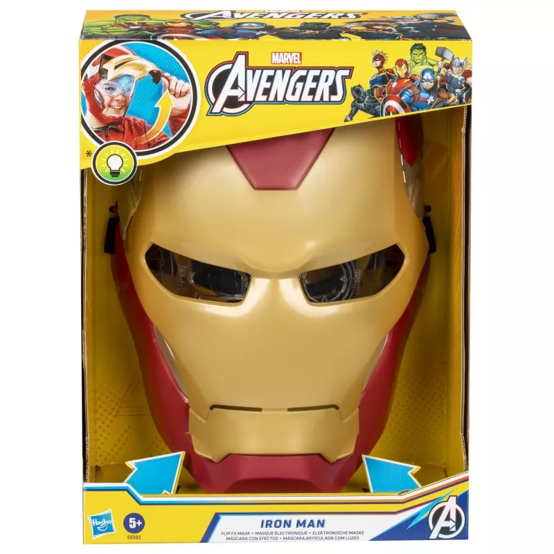 Marvel Avengers Iron Man Flip FX masker, kind, gezichtsmasker, 5 jaar, film, 1 st.