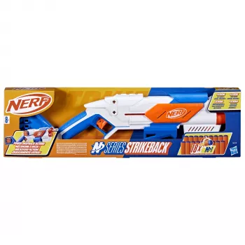 Speelgoedblaster Nerf N Series Strikeback blauw oranje wit 8+