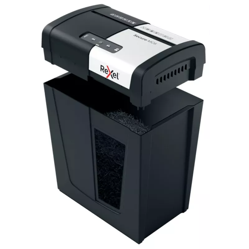 Rexel Secure MC6 Whisper-Shred microsnippel-papierversnipperaar P5, microsnippel, 2 x 15 mm, 18 L, 175 vel, 55 dB, knoppen