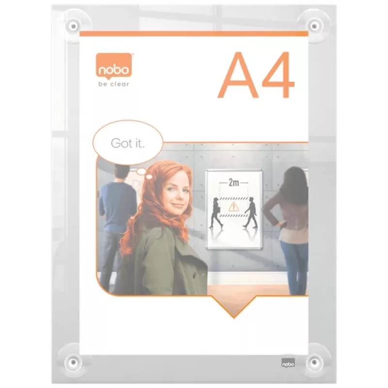 Nobo Premium Plus A4 heldere acryl wandhouder voor verwisselbare posterframes