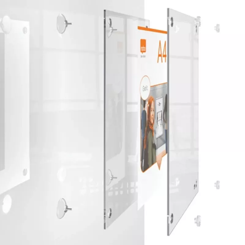 Nobo Premium Plus A4 heldere acryl wandhouder voor verwisselbare posterframes