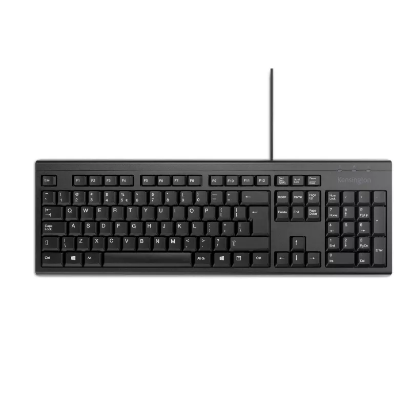 Kensington K63727ES, volledige grootte (100%), bedraad, USB, membraan, QWERTY, zwart