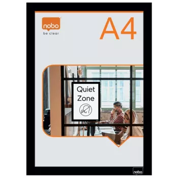 Nobo zelfklevende magnetische posterframe A4, zwart, A4, oranje, staand/liggend, 235 mm, 5 mm, 325 mm