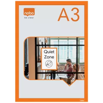 Nobo zelfklevende magnetische posterframe A3, oranje, A3, oranje, staand/liggend, 235 mm, 10 mm, 450 mm