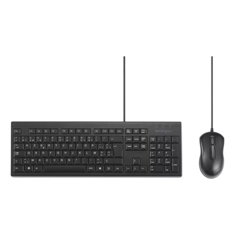 Kensington K75452BE, bedraad, USB, membraan, AZERTY, zwart, muis inbegrepen