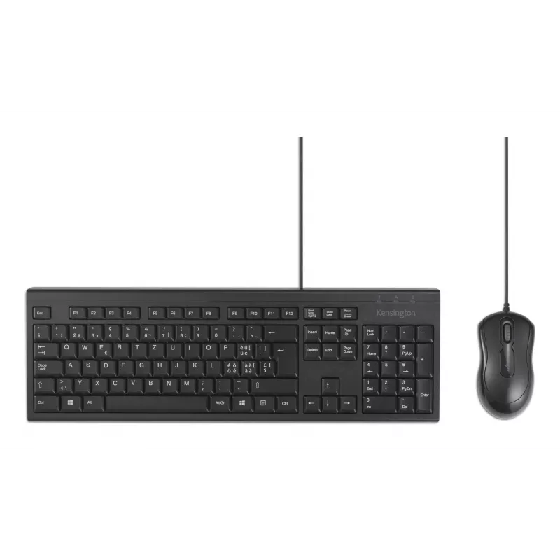 Kensington K75452CH, bedraad, USB, membraan, QWERTZ, zwart, muis inbegrepen