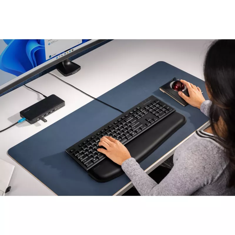 Kensington K63727BE, volledige grootte (100%), bedraad, USB, membraan, AZERTY, zwart