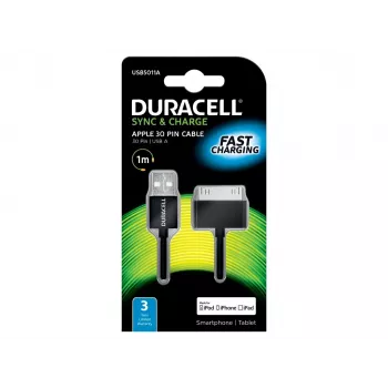 Duracell sync-/oplaadkabel 1 meter zwart