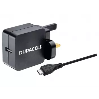 Duracell 2.4A wandlader & 1M micro-USB-kabel, binnen, AC, 2.4 A, zwart