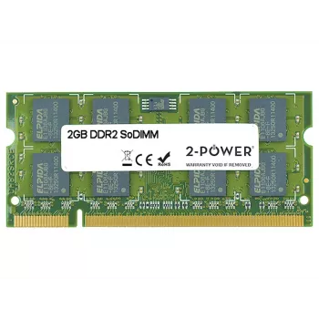 2-Power 2 GB MultiSpeed 533/667/800 MHz SoDIMM geheugen, 2 GB, 1 x 2 GB, DDR2, 800 MHz, 200-pins SO-DIMM, groen