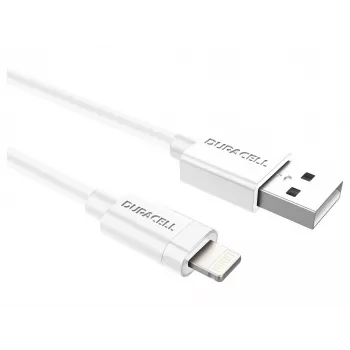 Duracell Sync/Charge kabel 1 meter wit, 1 m, USB A, Lightning, 2.0, wit