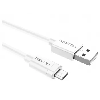Duracell Sync/Charge kabel 1 meter wit, 1 m, USB-A, Micro-USB-A, 2.0, wit