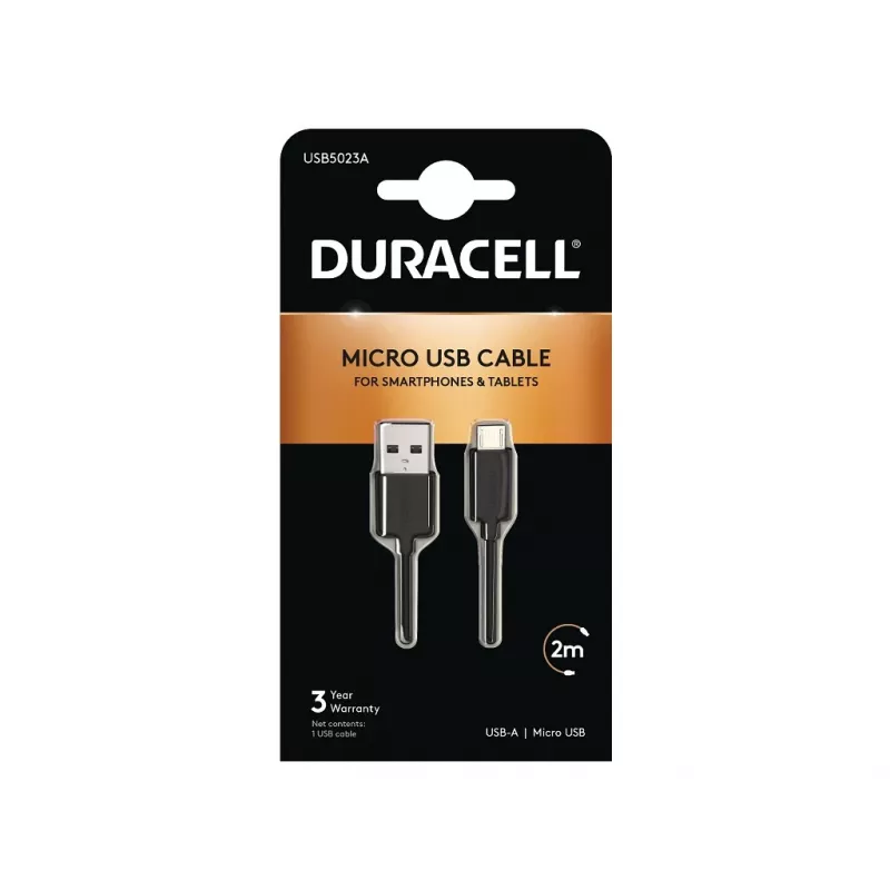 Duracell Sync-/laadkabel 2 meter zwart