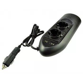 Duracell 175W twin EU stopcontact inverter, universeel, binnen, 12 V, 175 W, 12 V, DC1-naar-DC2