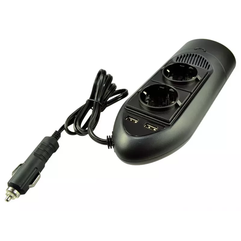 Duracell 175W twin EU stopcontact inverter, universeel, binnen, 12 V, 175 W, 12 V, DC1-naar-DC2