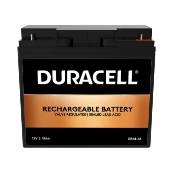 Duracell 12V 18Ah VRLA-accu, lood-vlies (VRLA), 12 V, 18 Ah, 18000 mAh, 216 Wh, zwart