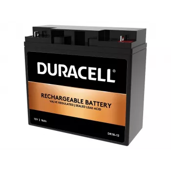 Duracell 12V 18Ah VRLA-accu, lood-vlies (VRLA), 12 V, 18 Ah, 18000 mAh, 216 Wh, zwart