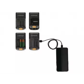2-Power universele camera-accuoplader – retail, lithium-ion (Li-Ion), AA, AAA, nee