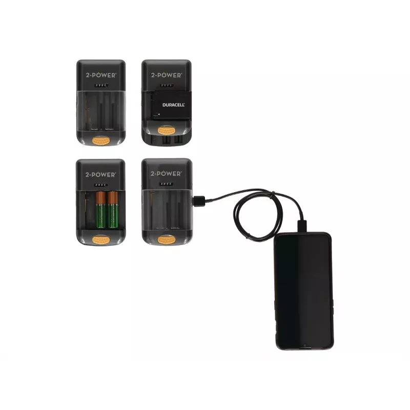 2-Power universele camera-accuoplader – retail, lithium-ion (Li-Ion), AA, AAA, nee