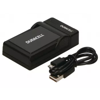 Duracell digitale camera-accuoplader, USB, oplader voor binnen, Panasonic DMW-BLD10E, zwart, 5 V, 5 V