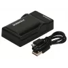 Duracell digitale camera-oplader, USB, accuoplader voor binnen, Panasonic DMW-BLF19, zwart, 5 V, 5 V