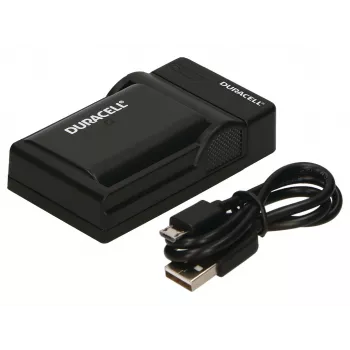 Duracell digitale camera-oplader, USB, accuoplader voor binnen, Panasonic DMW-BLF19, zwart, 5 V, 5 V