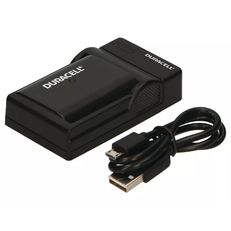 Duracell digitale camera-oplader, USB, accuoplader voor binnen, Panasonic DMW-BLF19, zwart, 5 V, 5 V