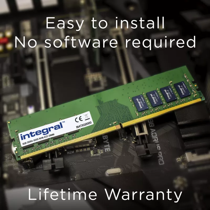 Integral 32GB PC-RAM-MODULE DDR4 3200MHZ PC4-25600 UNBUFFERED NON-ECC DIMM 1.2V 2GX8 CL22