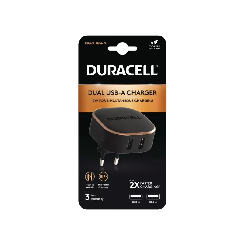Duracell DRACUSB14-EU mobiele oplader zwart