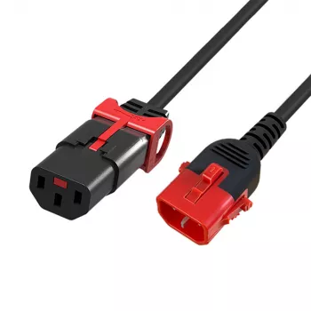 ACT Powercord C13 IEC Lock+ - C14 IEC Lock Dual Locking zwart 1,5 m, PC3602
