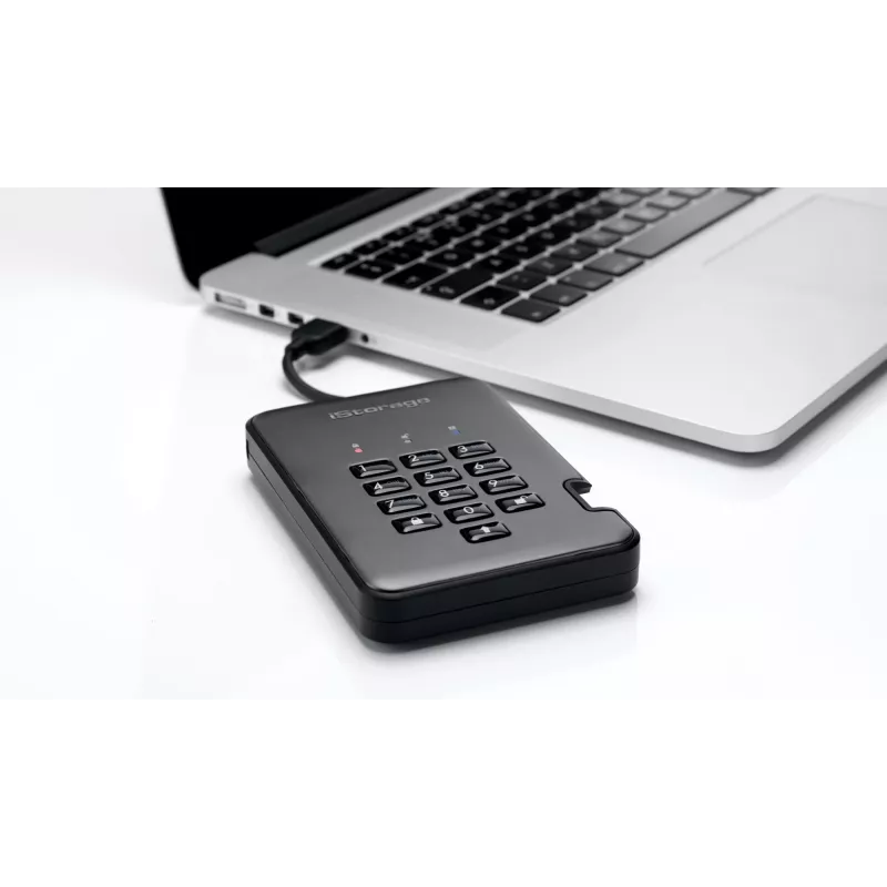 iStorage diskAshur PRO² SSD 4 TB | Veilige draagbare solid-state-drive | FIPS 140-2 Level 2, NCSC CPA, NLNCSA BSPA & NATO Restricted | AES-XTS 256-bits hardwareversleuteling | PIN-beveiligd | Besturingssysteem- en platformonafhankelijk | AVG-conform, TAA-conform | Bescherming tegen brute-force-aanvallen | Stof- en waterbestendig