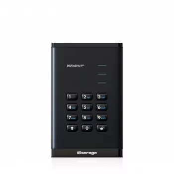 iStorage diskAshur³ 4 TB zwart | Veilige draagbare schijf | FIPS 140-3 Level 3 conform | Common Criteria EAL 5+ | PIN-beveiligd | AES-XTS 256-bits hardwareversleuteling | AVG, TAA-conform | Stof-/waterbestendig |