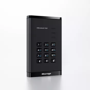 iStorage diskAshur PRO³ HDD 5 TB | Veilige draagbare schijf | FIPS 140-3 Level 3 conform | AES-XTS 256-bits hardwareversleuteling | PIN-beveiligd | Besturingssysteem- en platformonafhankelijk | AVG-, TAA-conform | Bescherming tegen brute-force-aanvallen | Stof-/waterbestendig
