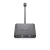 DELL adapter USB-C naar HDMI/DP met Power Pass-Through, bedraad, USB 3.2 Gen 2 (3.1 Gen 2) Type-C, zwart, 3840 x 2160 pixels, Dell, 3840 x 2160 pixels