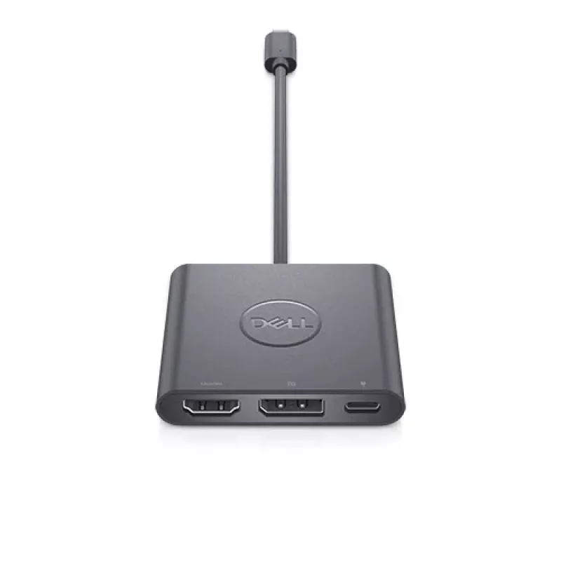 DELL adapter USB-C naar HDMI/DP met Power Pass-Through, bedraad, USB 3.2 Gen 2 (3.1 Gen 2) Type-C, zwart, 3840 x 2160 pixels, Dell, 3840 x 2160 pixels
