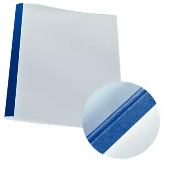 Leitz inbindmappen thermo linnen 1,5 mm, A4, karton, blauw, transparant, 80 g/m², 4 mm, 215 mm