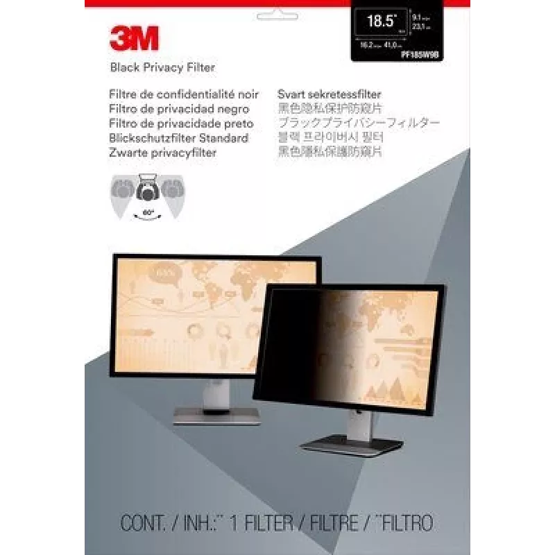 3M PF185W9B kijkbeschermingsfilter 47 cm (18,5 inch) monitor frameloos kijkbeschermingsfilter