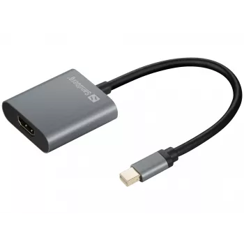 Sandberg adapter MiniDP1.4>HDMI2.0 4K60, Mini DisplayPort, HDMI Type A (standaard), stekker, bus, 3840 x 2160 pixel, 6 Gbit/s
