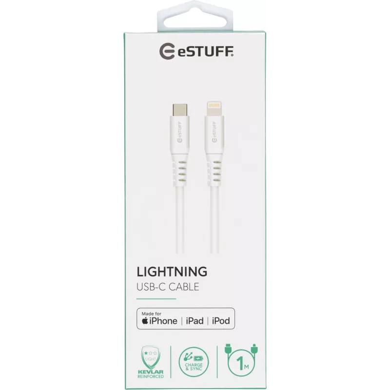 eSTUFF ES602101 Lightning-kabel 1 m wit